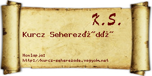 Kurcz Seherezádé névjegykártya